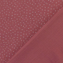 Tissu double gaze de coton à pois, rose pâle