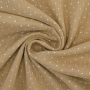 Tissu double gaze de coton à pois, beige