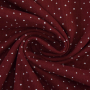 Katoenen mousseline double gauze kleine stippen, bordeauxrood