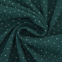Tissu double gaze de coton à pois, vert foncé
