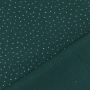 Tissu double gaze de coton à pois, vert foncé