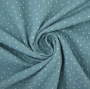 Tissu double gaze de coton à pois, vert gris