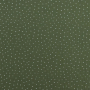 Katoenen mousseline double gauze kleine stippen, olijfgroen