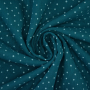 Tissu double gaze de coton à pois, pétrole