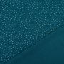 Tissu double gaze de coton à pois, pétrole