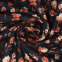 Tissu double gaze de coton fleurs little flowers Poppy, noir