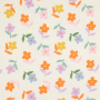 Katoenen mousseline double gauze Lovely Flowers, vanille