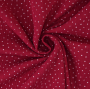 Tissu double gaze de coton à pois, rouge fraise
