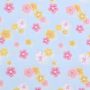 Katoenen mousseline Pastel Flowers, lichtblauw