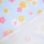 Katoenen mousseline Pastel Flowers, lichtblauw