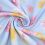 Katoenen mousseline Pastel Flowers, lichtblauw