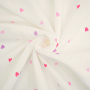 Katoenen mousseline Polkadot Hearts, roze