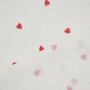 Katoenen mousseline Polkadot Hearts, rood