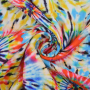 Katoenen mousseline Rainbow Batik, rood