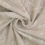 Tissu double gaze de coton broderie Fleurs Big Flowers, beige