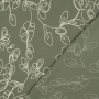 Katoenen mousseline broderie Flower Lines, groen