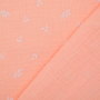 Katoenen mousseline double gauze twigs, abrikooskleurig