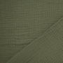 Katoenen mousseline double gauze uni, olijfgroen