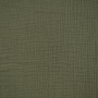 Katoenen mousseline double gauze uni, olijfgroen