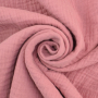 Katoenen mousseline double gauze uni, roze
