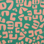 Katoen popeline Abstract Love, groen