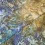 Tissu coton popeline Batik Love, bleu