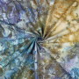 Tissu coton popeline Batik Love, bleu