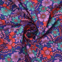 Tissu coton popeline Fleurs Beautiful Flowers, bleu foncé