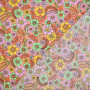 Tissu coton popeline Fleurs Beautiful Flowers, pêche