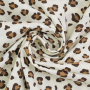 Tissu coton popeline Léopard Big, crème