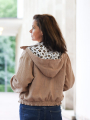 Tissu coton popeline Léopard Big, crème