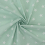 Tissu coton popeline grosses étoiles Big Stars, menthe clair