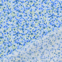 Tissu coton popeline Confettis de fleurs, bleu