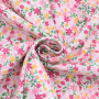 Tissu coton popeline Confettis de fleurs, rose fuchsia