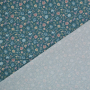 Baumwoll Popeline Blumenfeld, petrol