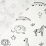 Baumwoll Popeline Cartoon Animals, weiß