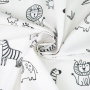 Baumwoll Popeline Cartoon Animals, weiß