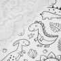 Baumwoll Popeline Cartoon Dinos, weiß