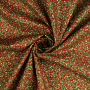Tissu coton popeline Christmas Leaves, rouge foncé