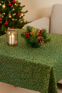 Tissu coton popeline Christmas Leaves, vert foncé