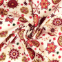 Tissu coton popeline Christmas Mandala, crème