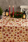 Tissu coton popeline Christmas Mandala, crème