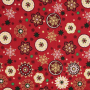 Cotton poplin Christmas Mandala, dark red