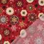 Cotton poplin Christmas Mandala, dark red