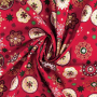 Cotton poplin Christmas Mandala, dark red