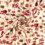 Cotton poplin Christmas Signs, cream