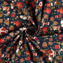 Tissu coton popeline Christmas Signs, bleu foncé