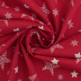 Popeline katoen christmas star, rood