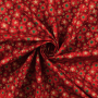 Tissu coton popeline Christmas Stars, rouge foncé