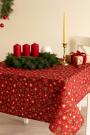 Tissu coton popeline Christmas Stars, rouge foncé